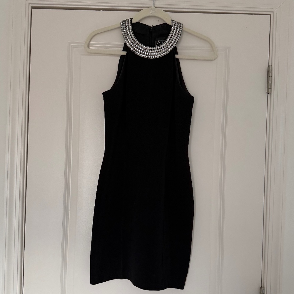 Black Vintage ’90s Alex Evenings Mini Cocktail Dress: Size 6